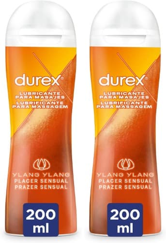 Durex Play Massage gel lubrificante 2 em 1, gel de massagem e lubrificante com Ylang Ylang 200 ml