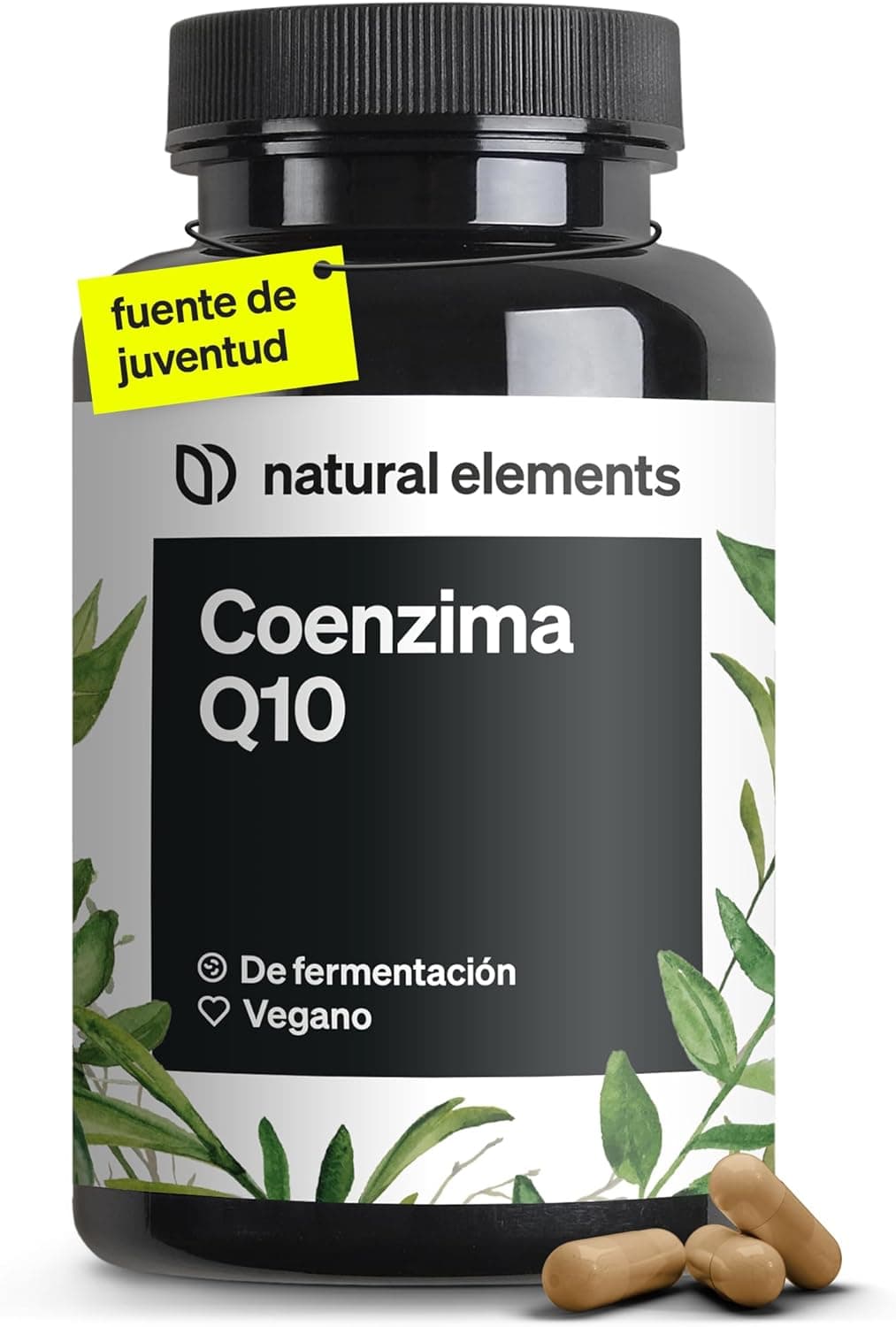 Coenzima Q10 200 mg - 120 cápsulas veganas durante 4 meses, CoQ10 procedente de fermentação de milho, testada em laboratório e sem aditivos