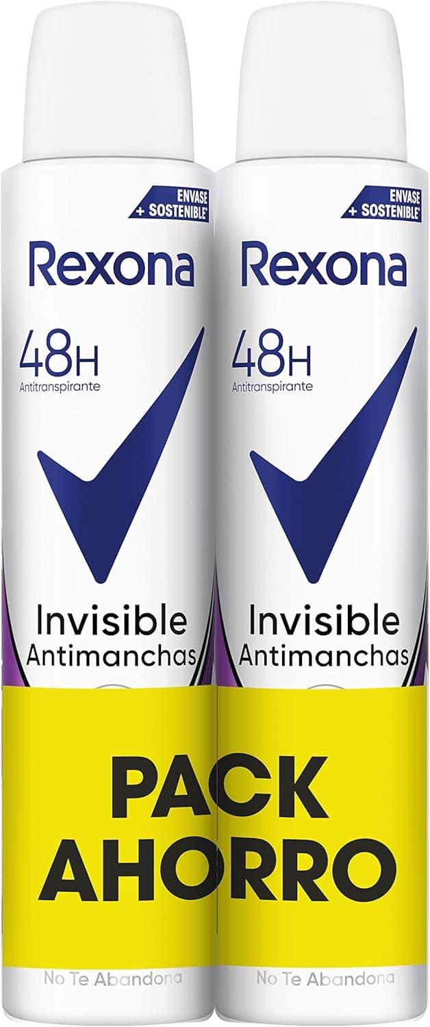 Rexona Invisível desodorizante aerossol anti-respirável, anti-manchas, 2 x 200 ml, a ambalagem pode variar