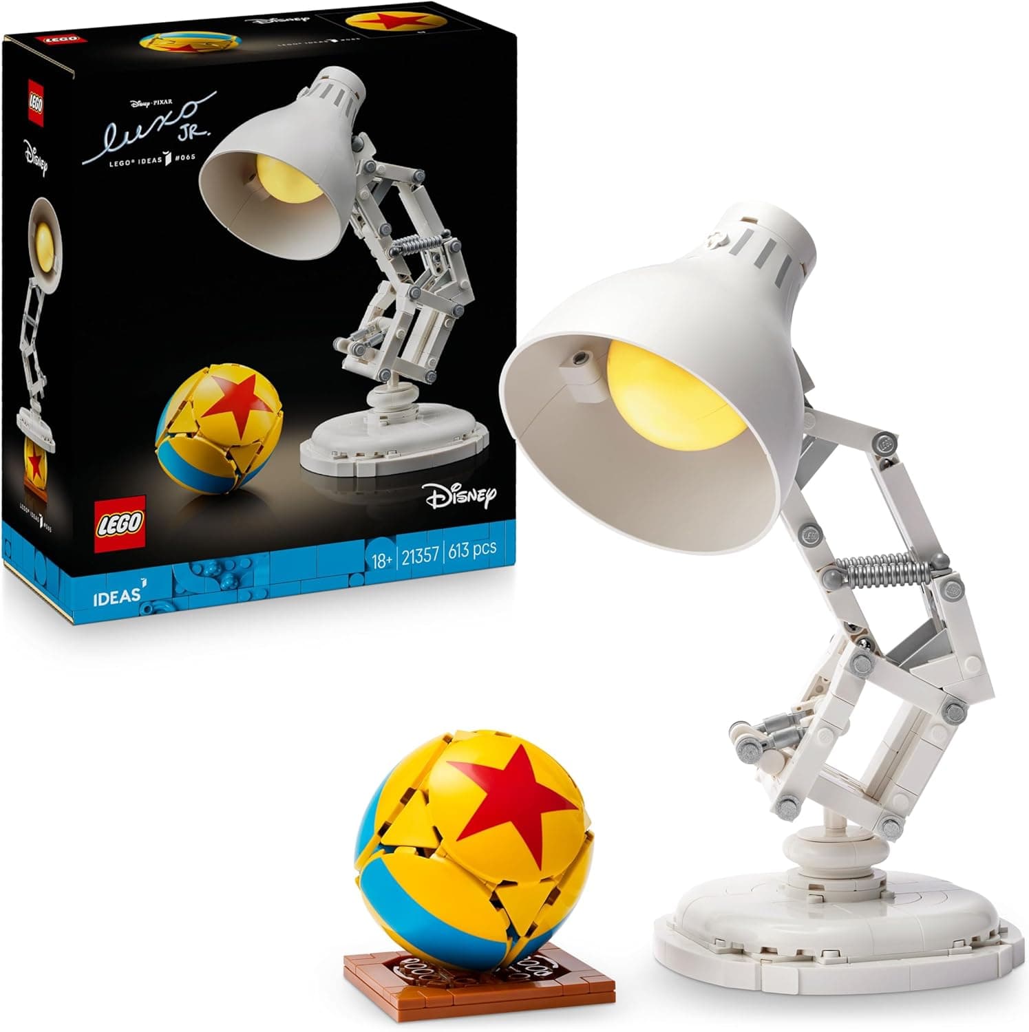 LEGO Ideias | Disney Pixar Luxo Jr. Modelo de exposição construível e colecionável para adultos, lembrança cinematográfica, presente nostálgico para homens, mulheres e fãs 21357