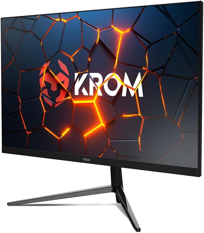 KROM KERTZ Monitor de jogos LED RGB de 24" de 200HZ, 1 m, tempo de resposta, FullHD (1920 x 1080 px), HDR, AMD Freesync & NVIDIA G-Sync, sistema VESA 75 x 75, luz azul baixo / Flicker Free, HDMI