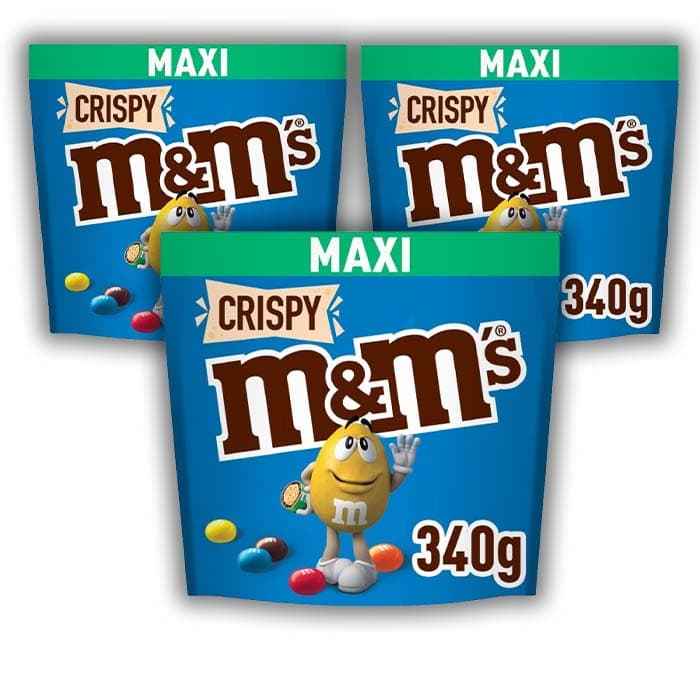 M&M's Crispy Snack em bolinhas coloridas de chocolate crocante com arroz inchado, presente de chocolate (340 g)