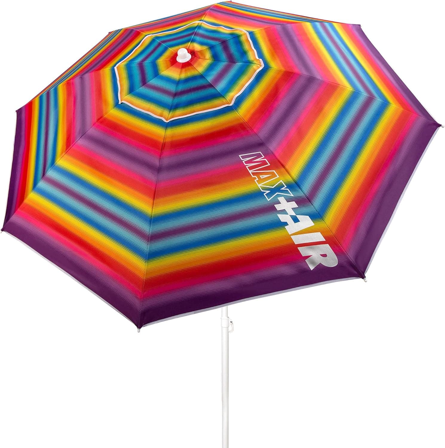 Aktive 62218 - Guarda-sol de praia grande, Ø 200 cm, com teto de ventilação, proteção UV 50, multicolor, mastro 28-32 mm, mastro flexível, inclui bolsa de transporte, Aktive Beach