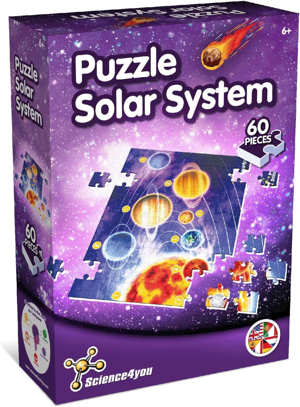Science4you Puzzle do sistema solar para crianças - 60 peças