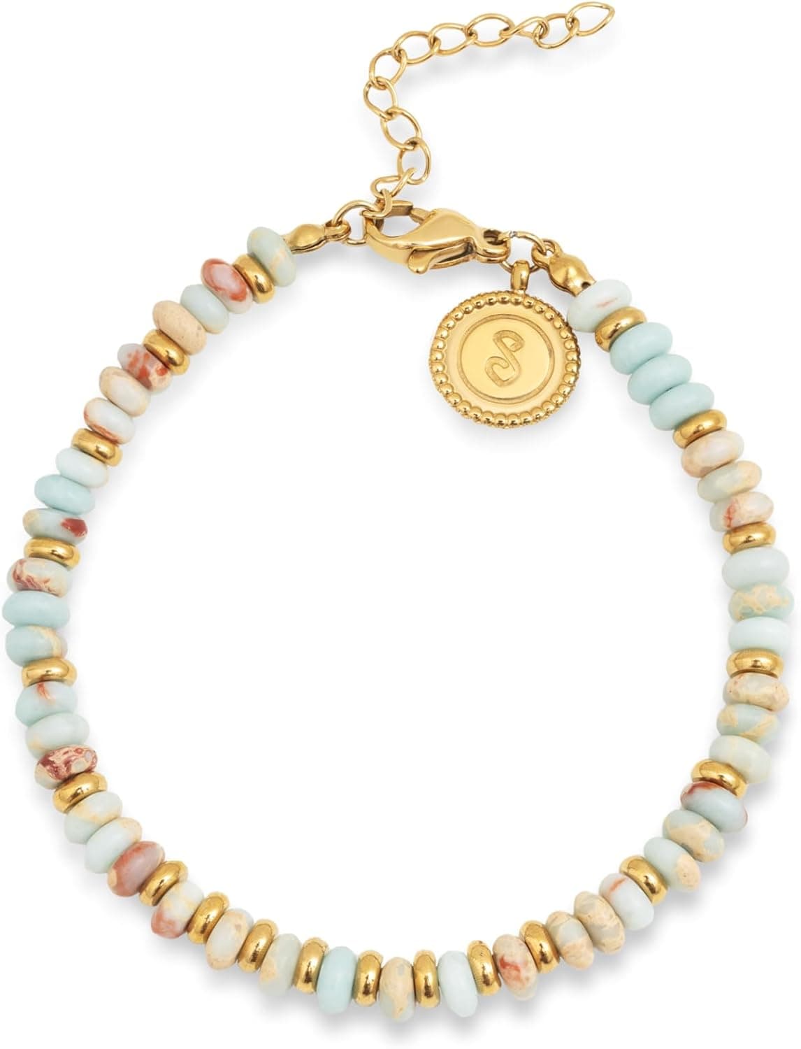 SINGULARU - Pulseira Full Daylight - pulseira em aço banhada a ouro de 18 Kt - pulseira com cristais coloridos 