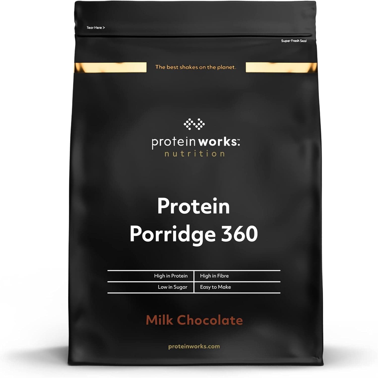 THE PROTEIN WORKS Gachas de Avena 360 | Papa de aveia proteica com chocolate de leite baixo teor de açúcar e vitaminas adicionadas, 2 kg