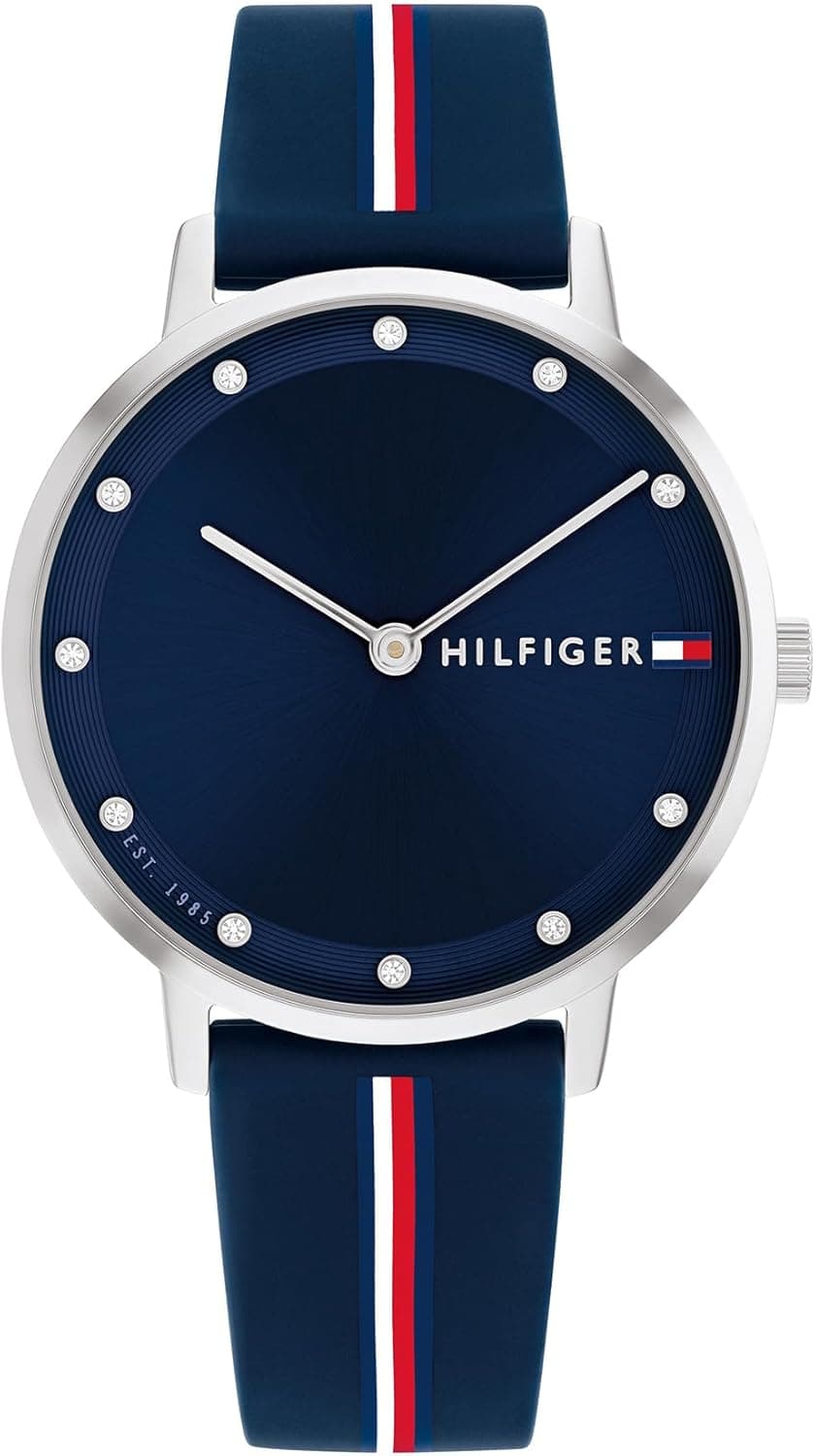 Tommy Hilfiger Analogue Steel Strap | Relógio de pulso feminino com bracelete azul em silicone