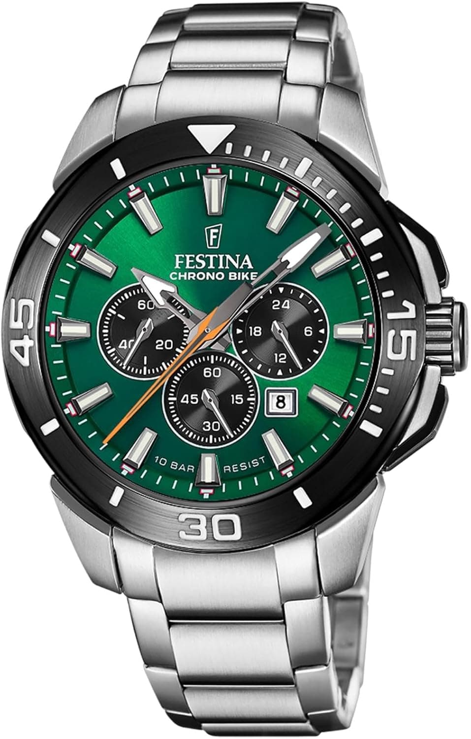 Festina Chrono Bike F20641/A | Relógio de homem em aço inoxidável prateado
