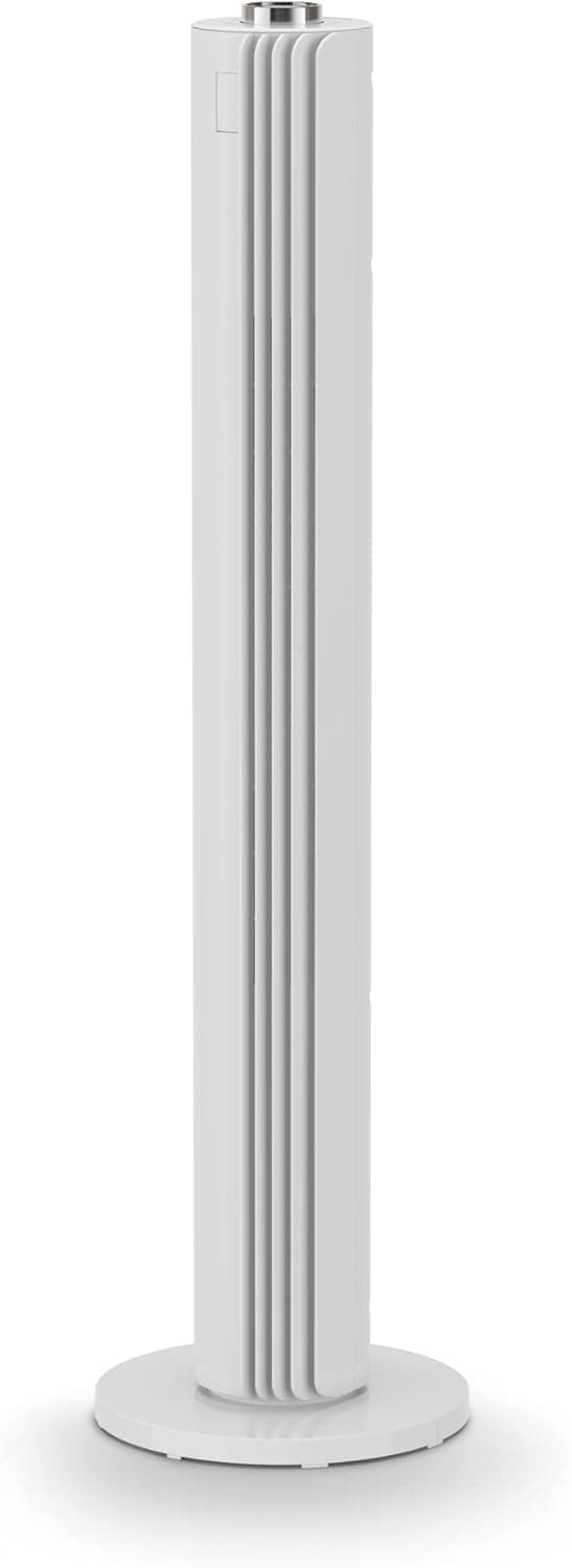 Rowenta Urban Cool Ventoinha de torre silenciosa e potente, 3 velocidades, oscilação e orientação automáticas, portátil e com baixo consumo energético, alto desempenho, sem pás, branco VU6720