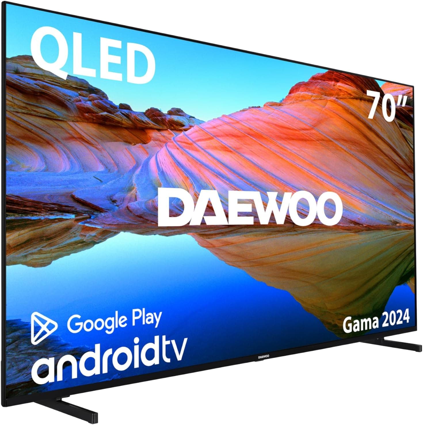 Daewoo 70DM73QA - QLED 4K Android TV, televisão de 70 polegadas, HDR 10, visão Dolby, Dolby Atmos, Bluetooth, controlo por voz, gama de 2025
