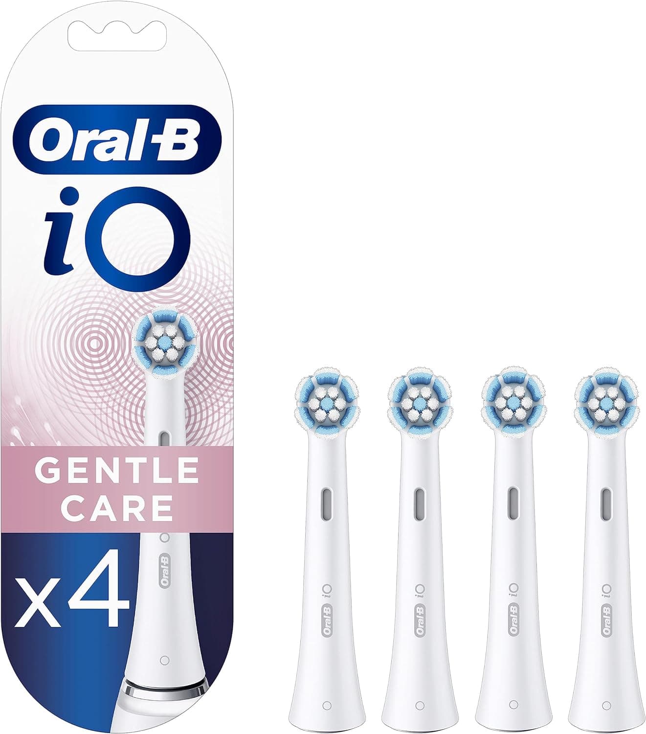 Oral-B iO Gentle Care Peças sobresselentes para escova de dentes elétrica, conjunto de 4 cabeças, branco - originais