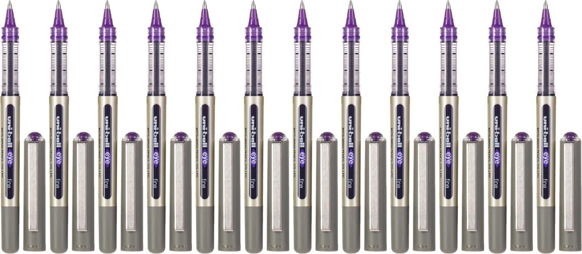 Uni-ball Rollerball tinta líquida olho fino UB-157 violeta 0,7 mm caixa 12 unidades