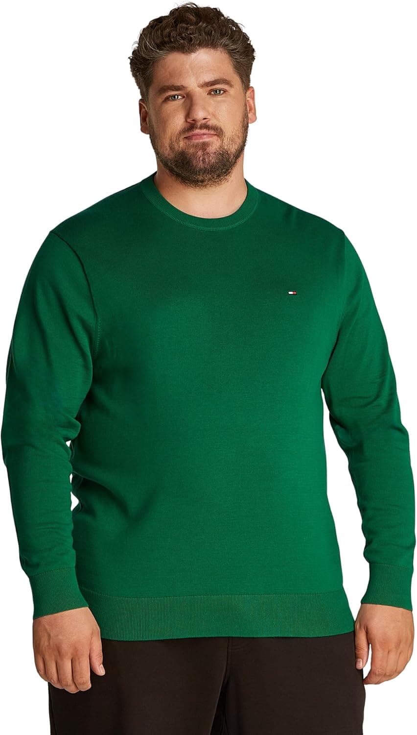 Tommy Hilfiger Camisola de algodão essencial com decote redondo