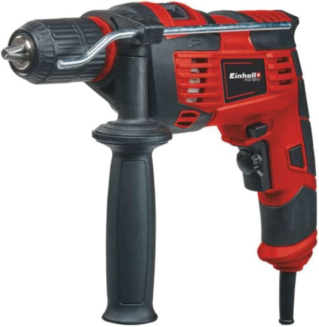 Einhell Conjunto de broca de percussão TC-ID 720/1 E (perfuração/perfuração de missão, porta-brocas de libertação rápida de 13 mm, inclui conjunto de brocas de 5 peças para betão)