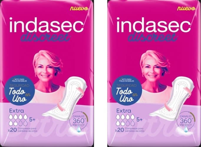 Indasec Discreet Extra, 20 unidades x 2