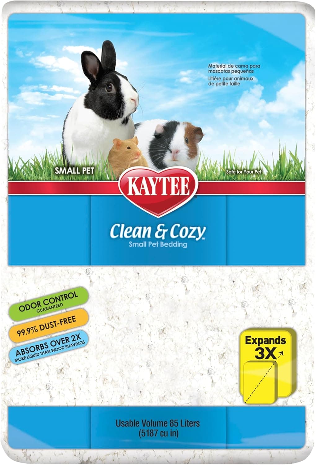 Kaytee Clean & Cozy Substrato de lascas de papel altamente absorvente para roedores