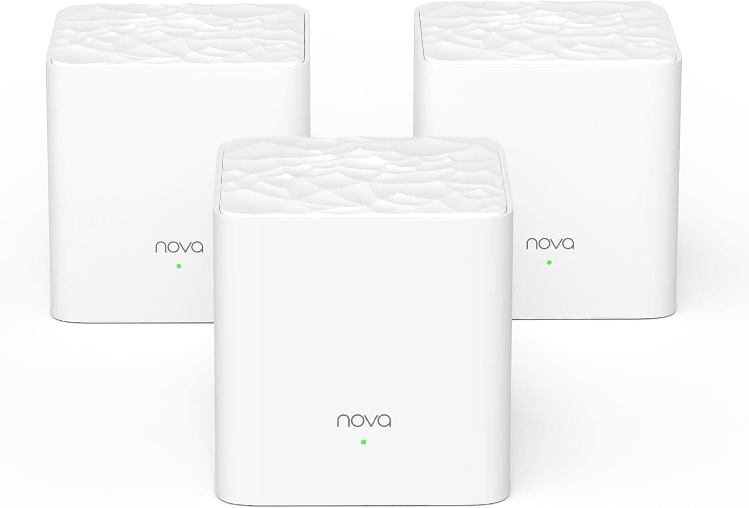 Tenda Nova MW3 (3-Pack) - WiFi Mesh de banda dupla AC1200, 2 × portas 100/10 Mbps cada unidade, cobertura até 270 m², Mu-MIMO, controlo parental, plug and play, rede de convite