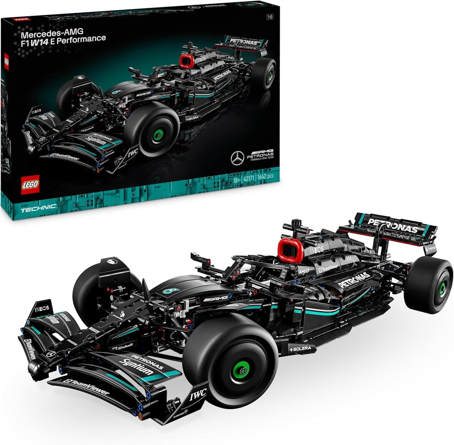 Lego Technic Mercedes-AMG F1 W14 E Performance Maquete de construção de carro de corridas em escala, para homens e mulheres, decoração para casa ou escritório 42171