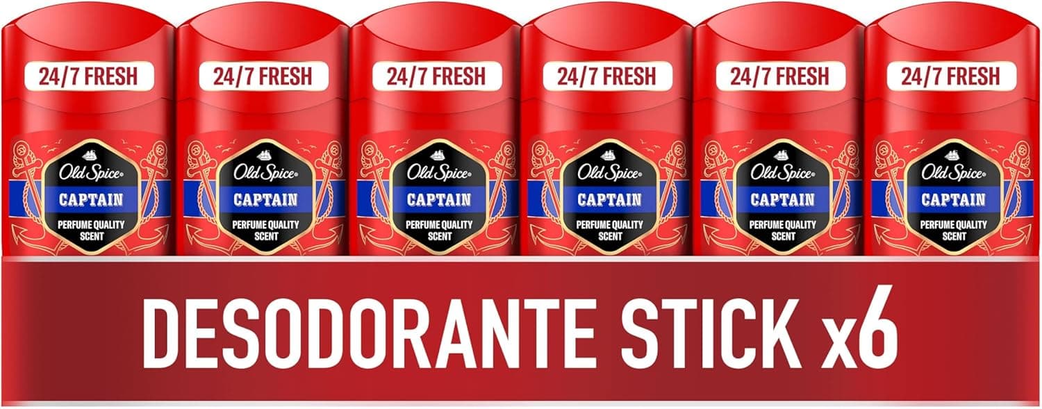 Old Spice Captain Desodorante em barra para homens 50 ml x 6