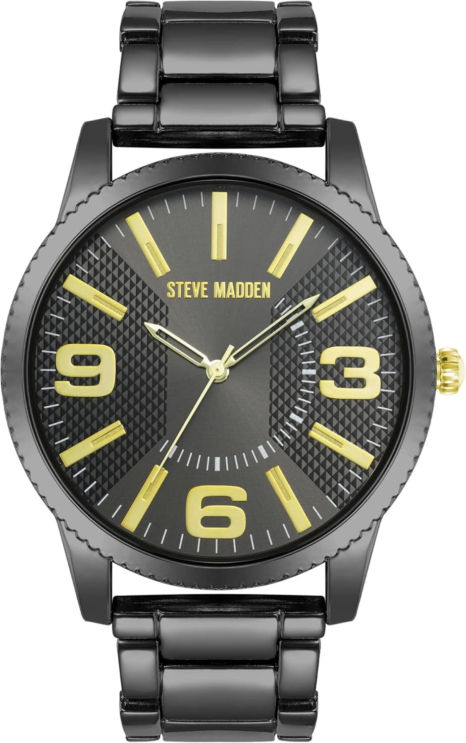 Steve Madden Dress Watch | Relógio de pulso masculino com bracelete cinzenta