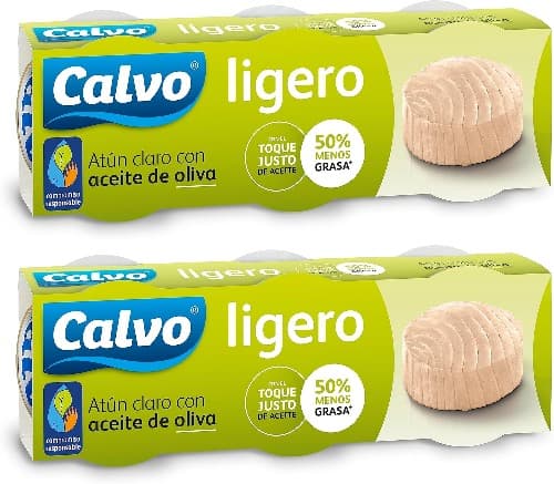 Calvo Atum claro, azeite, 3 latas de 60g x2