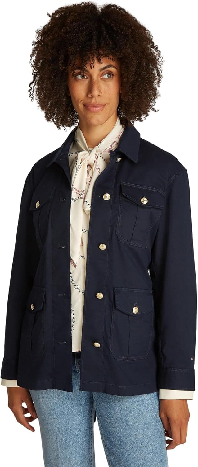 Tommy Hilfiger WW0WW45933 | Casaco utility com botões dourados para mulher