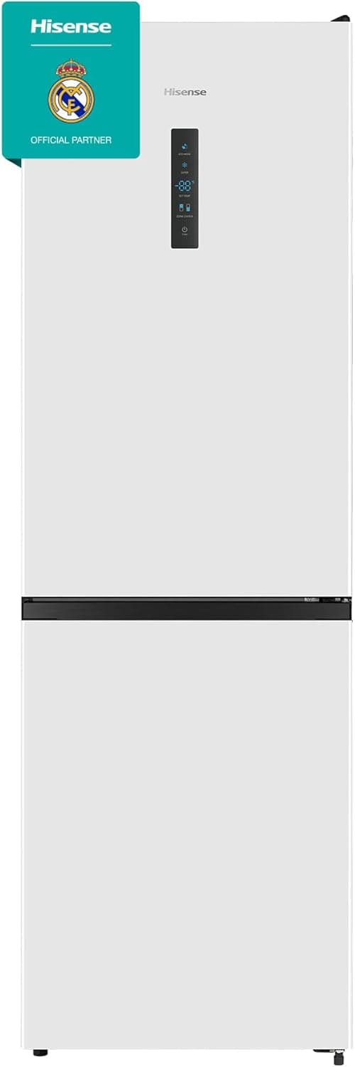 Hisense RB390N4BWC Frigorífico combinado sem rost, classe C eficiente, capacidade de 304 L, Multi-air Flow, Micro Vents Cooling, congelamento rápido, total sem rost, porta reversível, cor branca