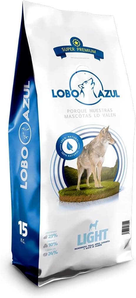 Alimento Light cães - ração para cães esterilizados para adultos - comida para cães luz com controlo de peso - comida completa sem cereais e baixo em calorias - 15 kg