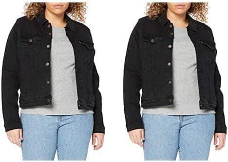 Levi's Trucker casaco de ganga mulher Black Lilly (preto) XS e Trucker casaco de ganga Black Lilly (preto) M