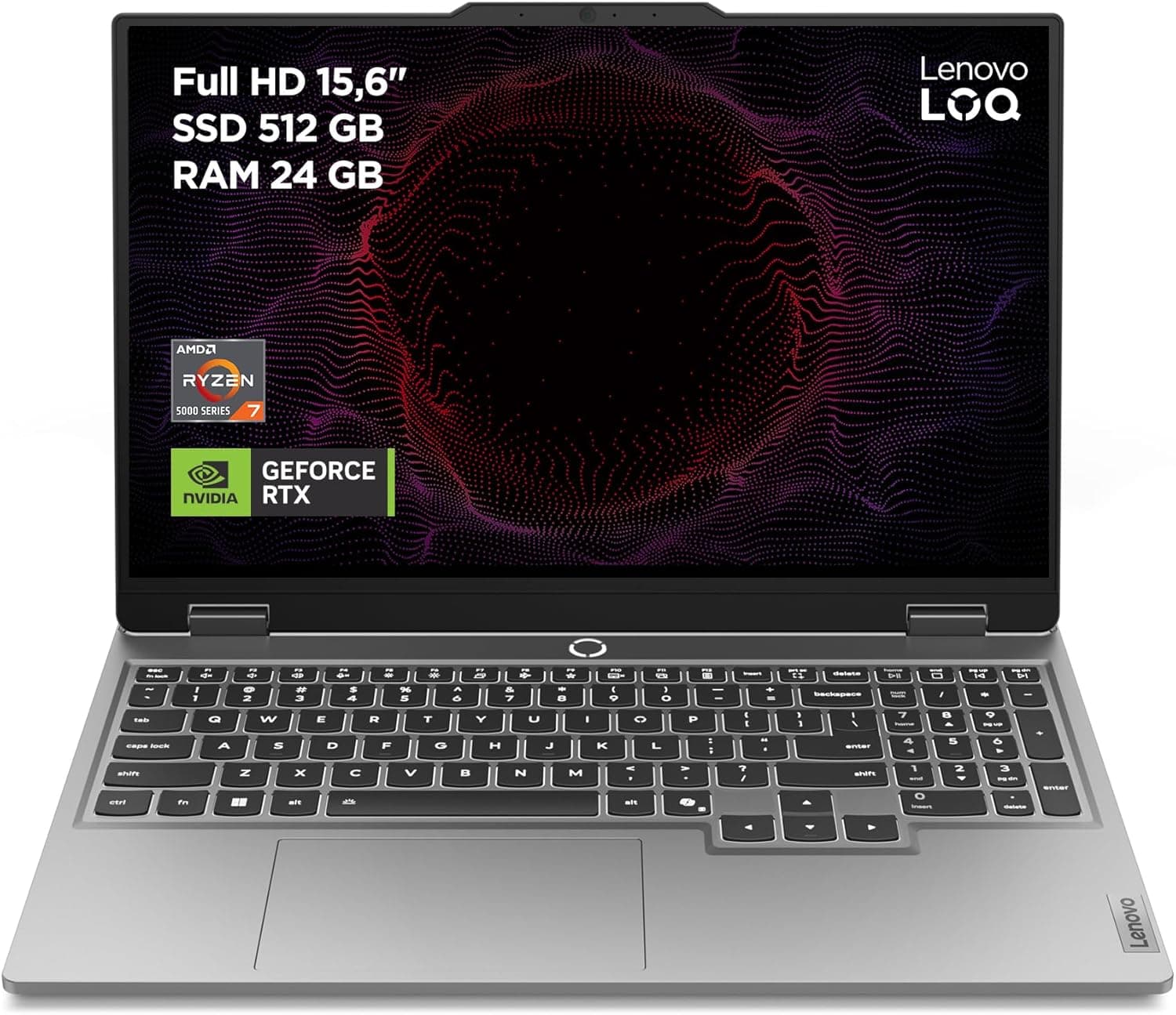 Lenovo LOQ Gen 9 Computador portátil Gaming IA FHD de 15,6", 144 Hz (AMD Ryzen 7 7435HS, NVIDIA GeForce RTX 4050, 24 GB RAM, 512 GB SSD, Wi-Fi 6, sem sistema operacional). teclado QWERTY Espanhol