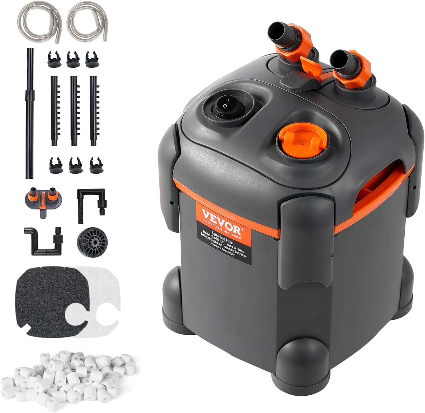 VEVOR Filtro de aquário 650 L/H, filtro de cartucho de 113,6 l, filtro interno de aquário ultra silencioso com proteção UV, poderoso filtro submergível com várias funções para aquários, 8 W