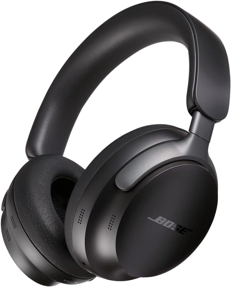 Bose QuietComfort Ultra Auriculares sem fios com cancelamento de ruído com áudio espacial, auriculares circulares com microfone, até 24 horas de bateria, preto