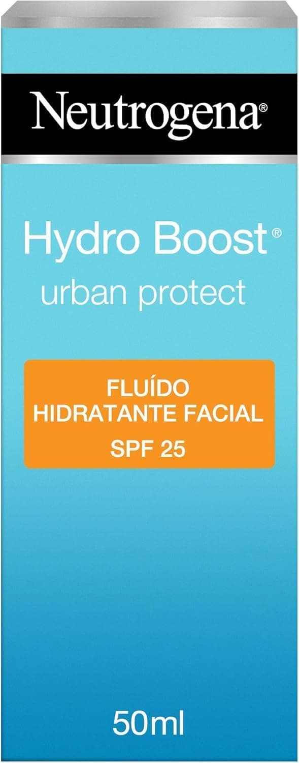 Neutrogena Hydro Boost Urban Protect Fluido hidratante SPF 25 (1 x 50 ml), creme hidratante facial SPF 25 de uso diário, protetor solar com ácido hialurónico
