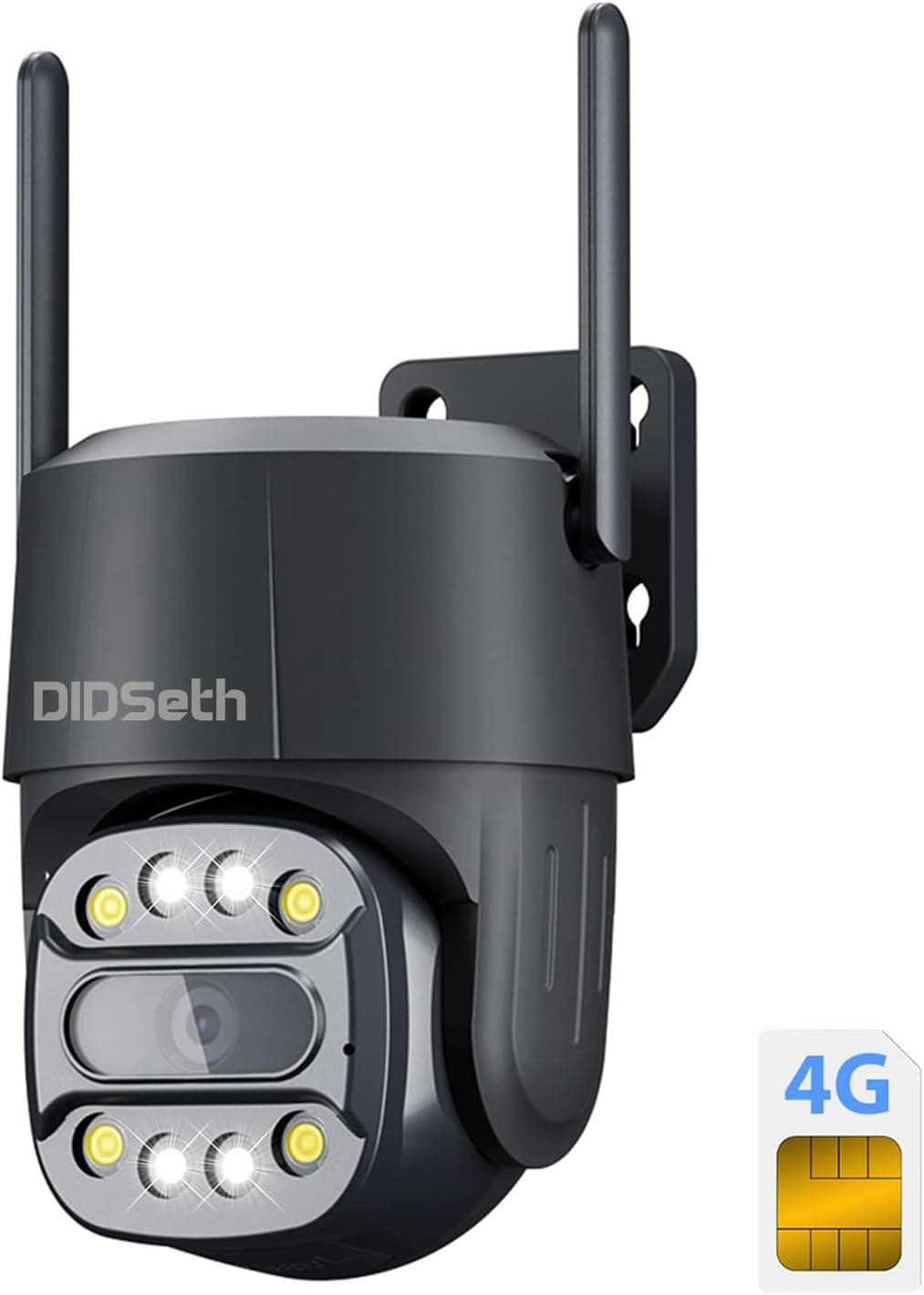 3G/4G LTE câmara de vigilância exterior com cartão SIM, HD 2MP câmara de vigilância exterior sem WiFi, visão noturna colorida de 30 m, detecção humana e de movimento, seguimento automático, IP66