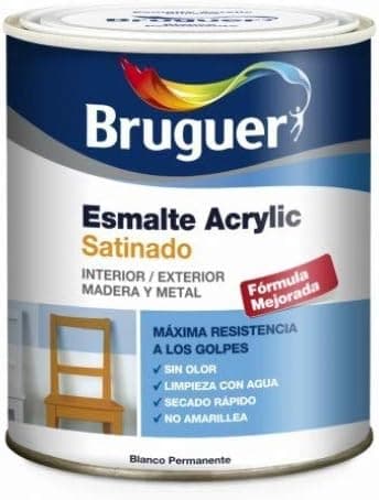 Bruguer Esmalte acrílico acetinado para interior e exterior, madeira e metal, 250 ml