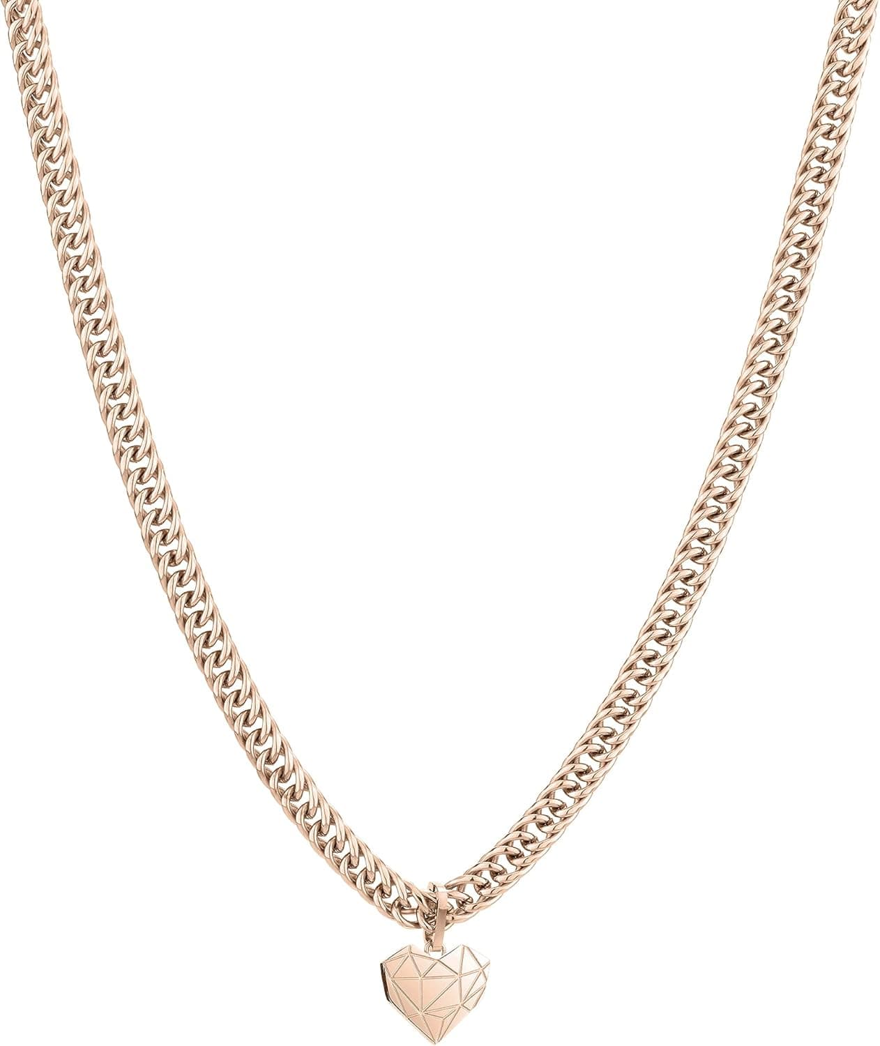 Liebeskind LJ-0852-N-45, colar de corrente para mulher, ouro rosa, 45 cm, aço inoxidável