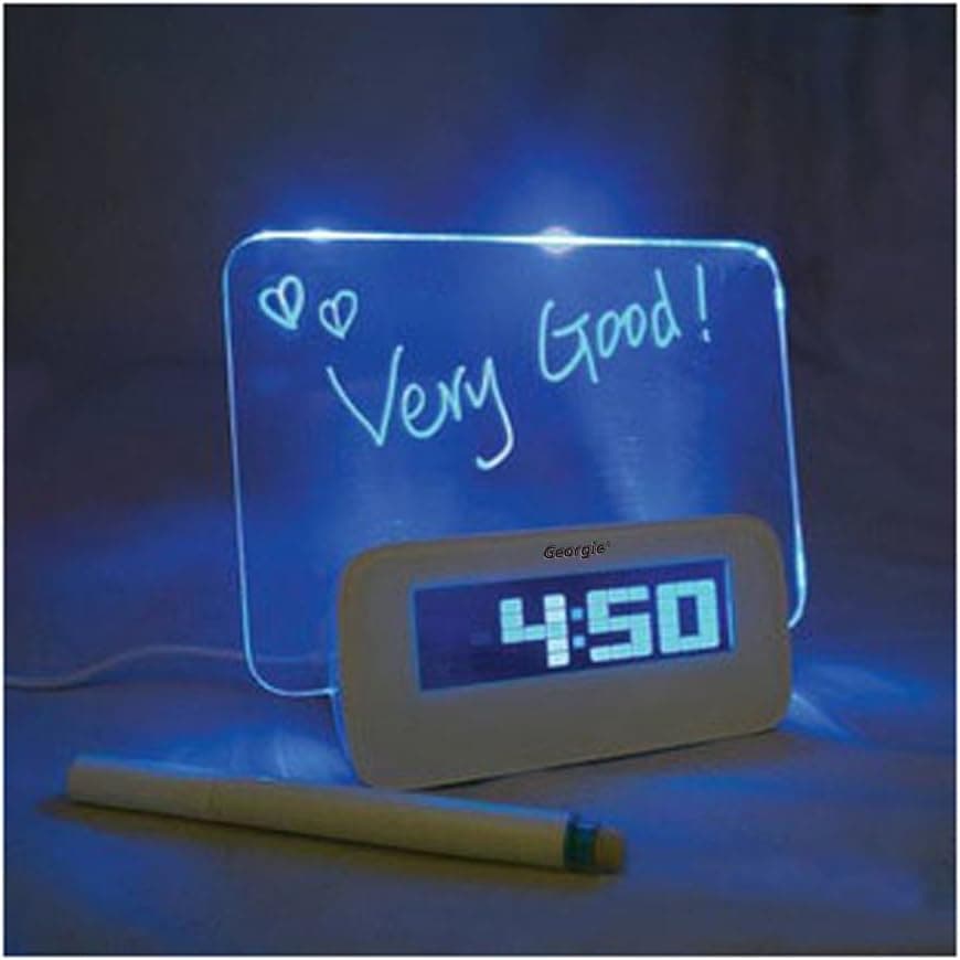 BXT | Despertador digital LED com mensagem luminosa, 4 portas USB, calendário, temperatura e luz nocturna