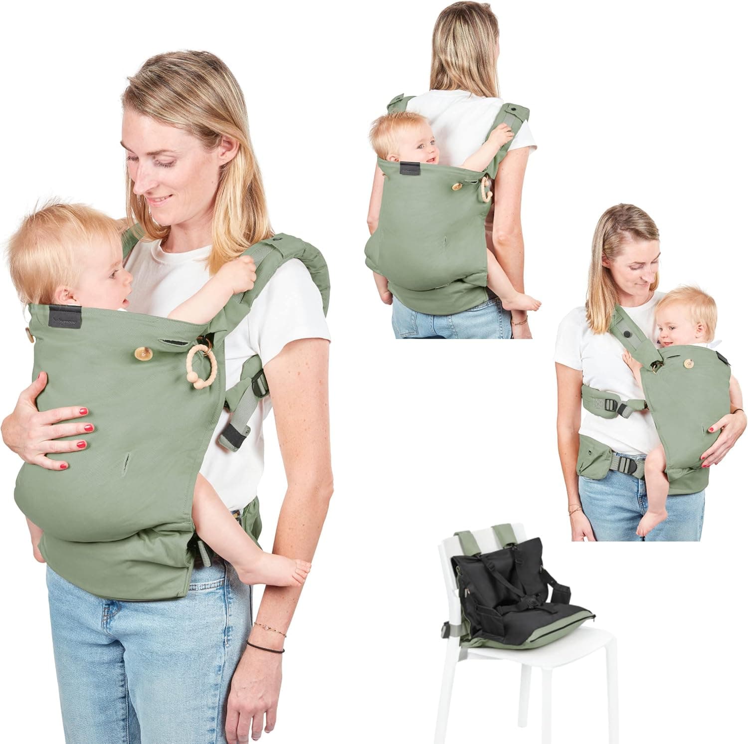 Babymoov Porta-bebés Moov & Boost - Sage green Babymoov