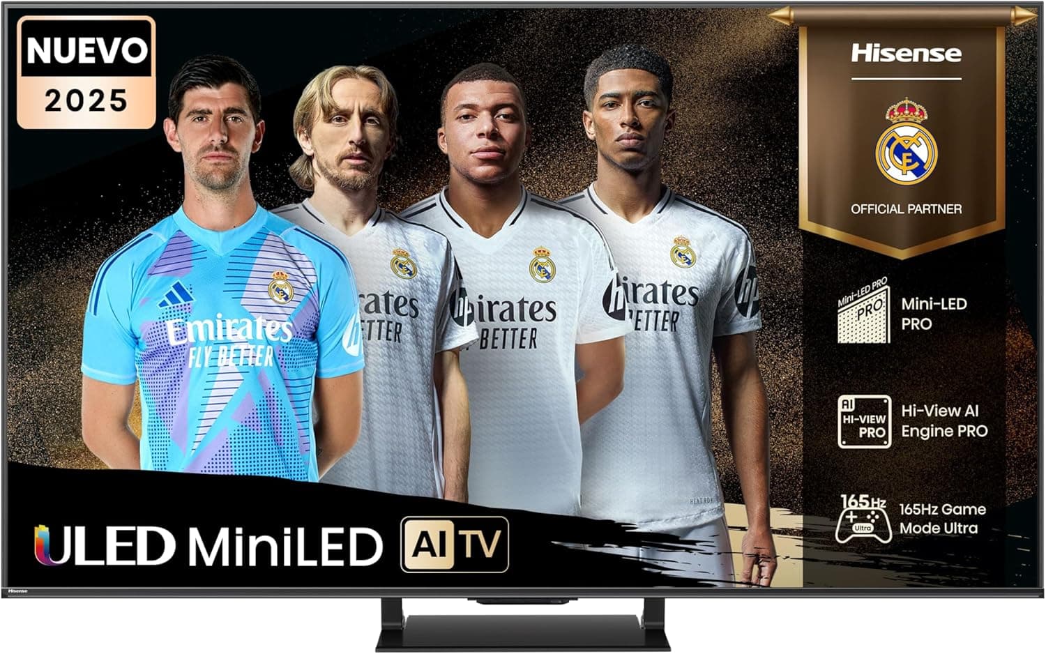 Hisense 55U7Q Pro Mini LED Pro Smart TV de 55 polegadas, processador Hi-View IA Pro, modo de jogo ultra de 165 Hz, Full Array Local Dimming, som 2,1.2, Dolby Vision IQ, Dolby Atmos, antireflexos 
