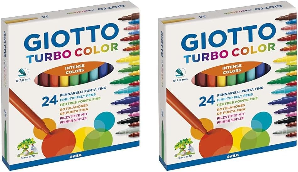 Giotto Marcadores de cor, estojo de 24 unidades (embalagem de 2)