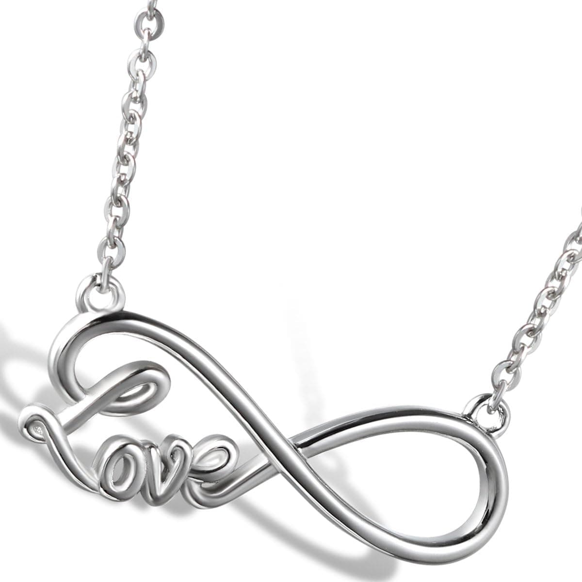 Flongo O Amor | Colar prateado em aço inoxidável com pingente de coração, 46 cm para mulher
