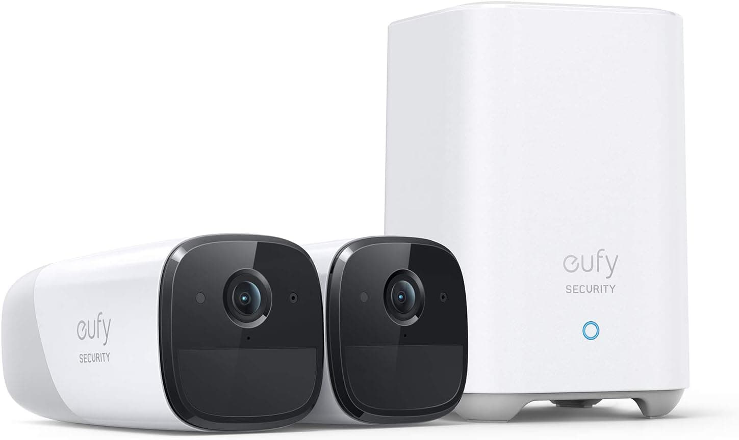 Câmaras de vigilância eufyCam 2 Pro, 2K câmara IP exterior, bateria de 365 dias, compatível com HomeKit, proteção IP67, visão noturna, conjunto de 2 câmaras, sem taxa mensal