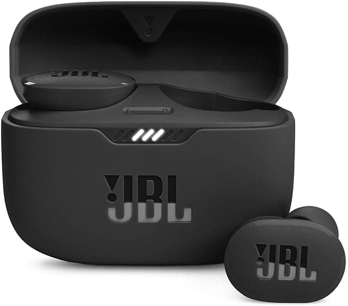 JBL Tune 130 NC TWS Auriculares sem fios In Ear True Wireless Bluetooth IPX4 com microfone incorporado para música, desportos e chamadas, até 40 h de bateria, estojo de carregamento, preto