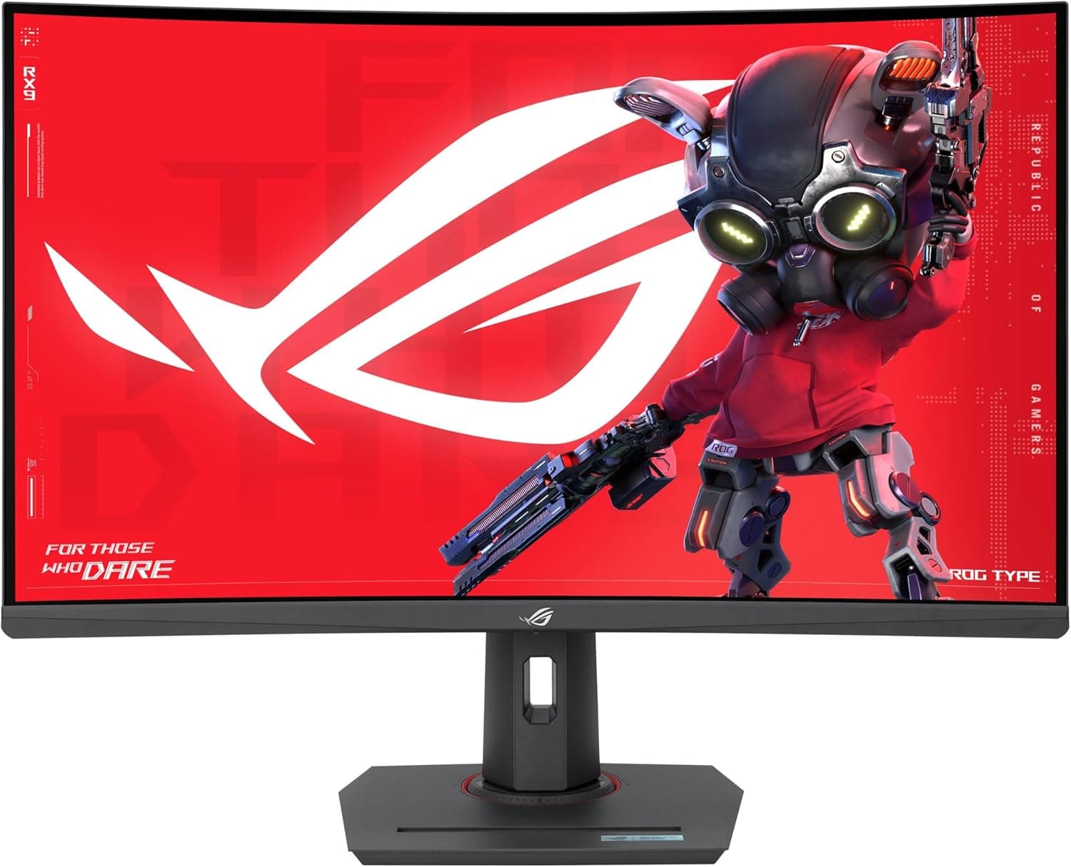 ASUS ROG Strix XG32WCS Monitor de jogos USB tipo C de 32 polegadas 2560 x 1440, curvo, 180 Hz (cerca de 144 Hz), 1 ms (GTG), Fast VA, EMLB Sync, FreeSync, suporte para tripé