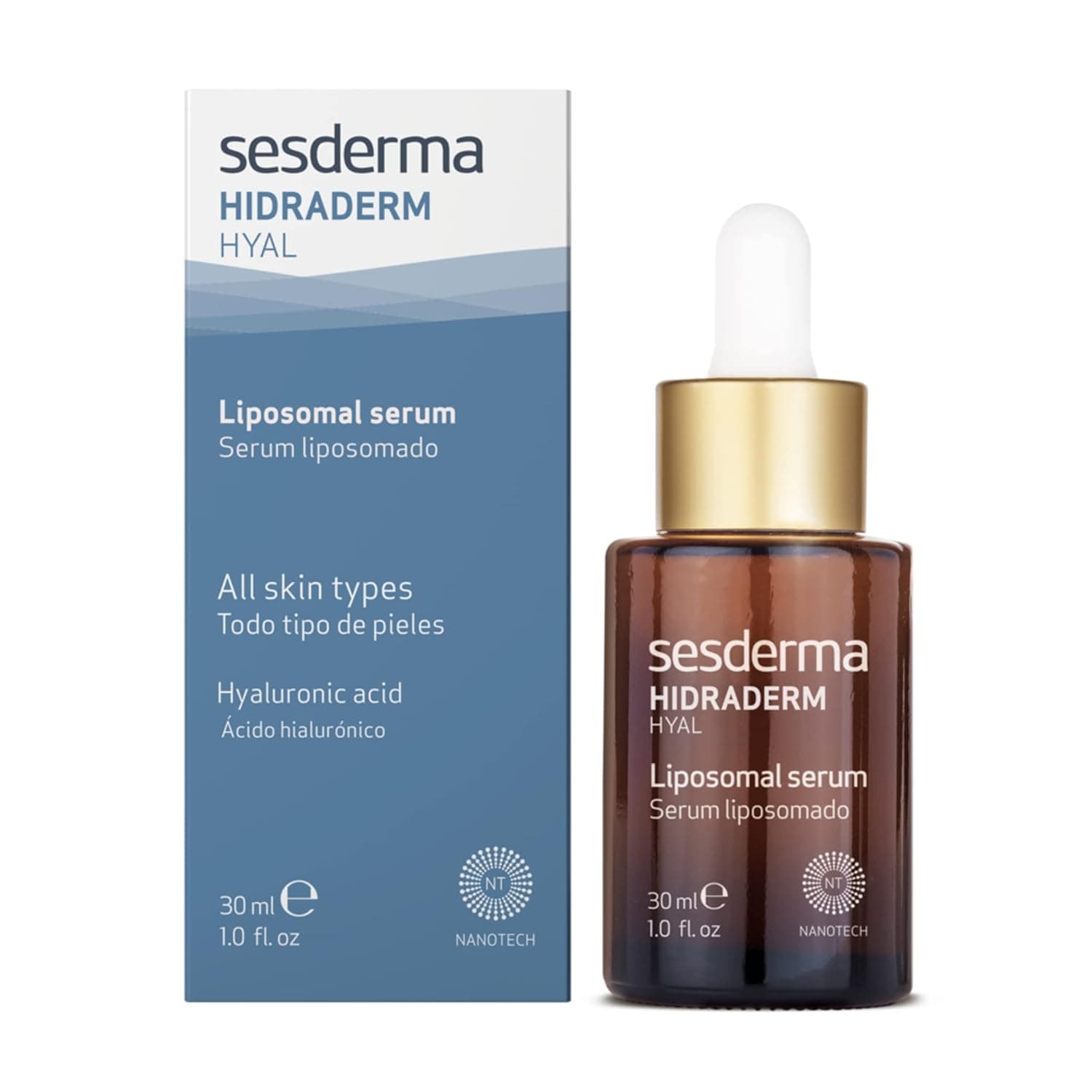 Sesderma Hidraderm Hyal Lipossomal Serum | hidratação extrema | soro hidratante para o rosto, ácido hialurónico triplo | hidratação em profundidade, todos os tipos de pele, 30 ml