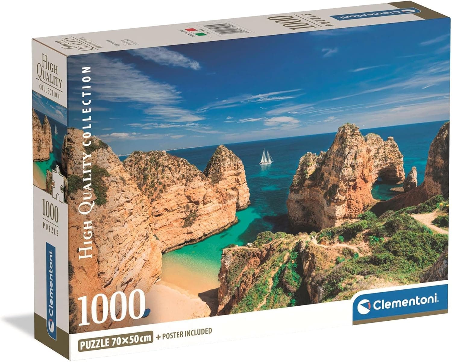 Clementoni - Coleção Algarve Bay Compact Box, puzzle para adultos 1000 peças, 39989