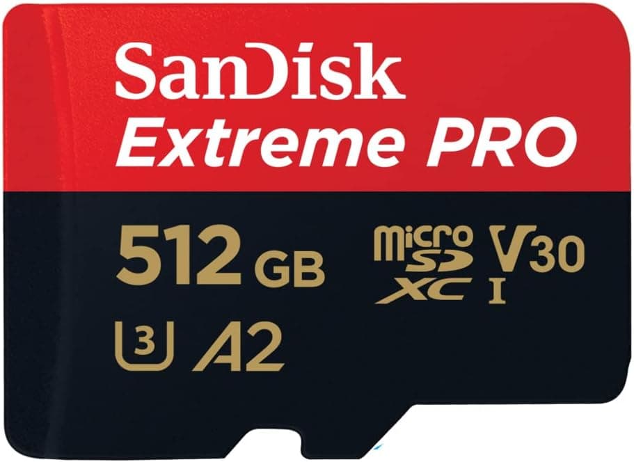 SanDisk Extreme PRO 512 GB cartão microSDXC adaptador SD + RescuePro Deluxe, até 200 MB/s, com classe A2 de desempenho das aplicações UHS-I Class 10 U3 V30
