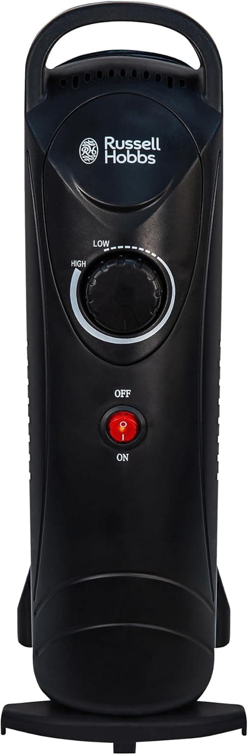 ussell Hobbs RHOFR3001 Radiador de 650 W cheio de óleo, aquecedor elétrico portátil de 5 barbatas, termostato ajustável, corte de segurança, tamanho de quarto de 10 metros quadrados