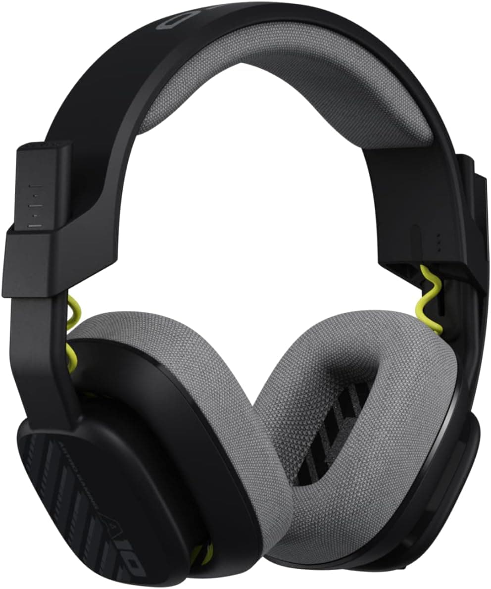 ASTRO A10 Auriculares Gaming Gen 2 com cabo, auriculares Over-ear para jogar, microfone rotativo para silencioso, transdutores de 32 mm, compatíveis com PS5, PS4, Nintendo Switch, PC, Mac, preto