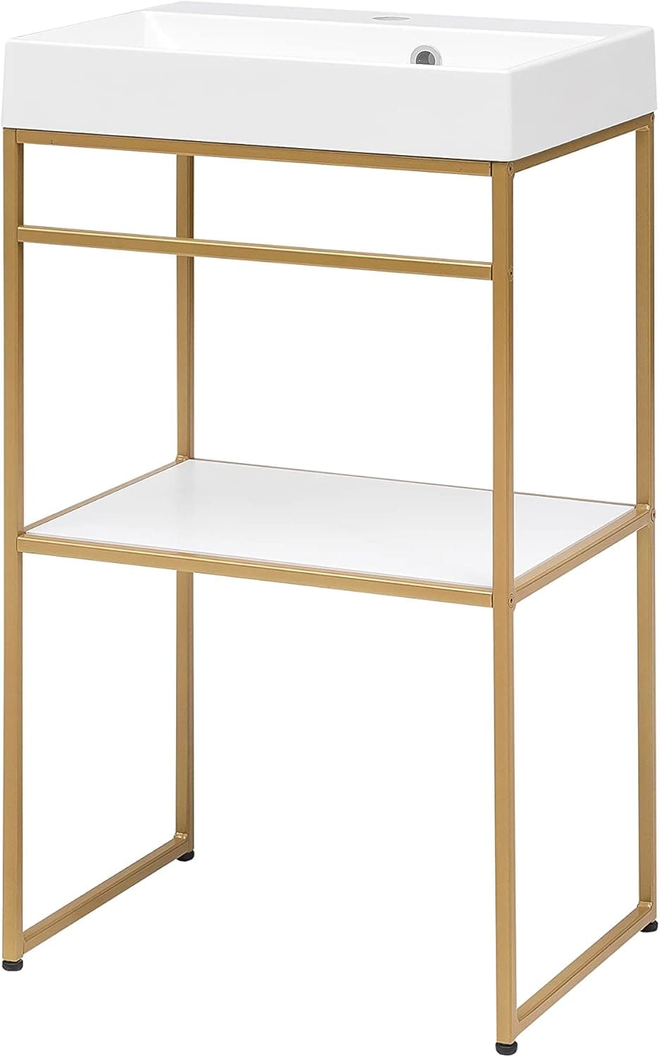 Schildmeyer Moris Lavatório de design 150471, madeira de engenharia, ouro, 50 x 90, 1 x 36 cm